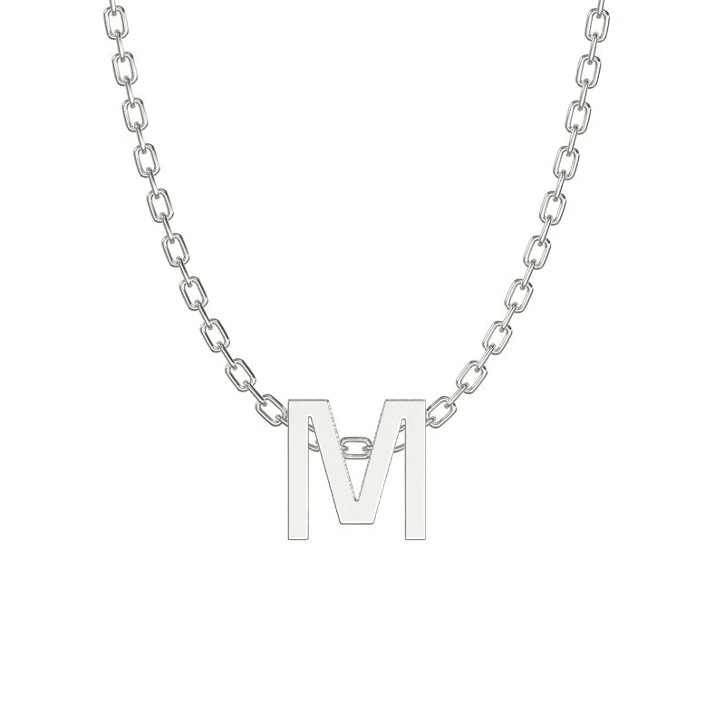 Sterling Silver 'M' Initial Necklace | Adjustable Letter Pendant Chain 1 Sterling Silver 'M' Initial Necklace | Adjustable Letter Pendant Chain