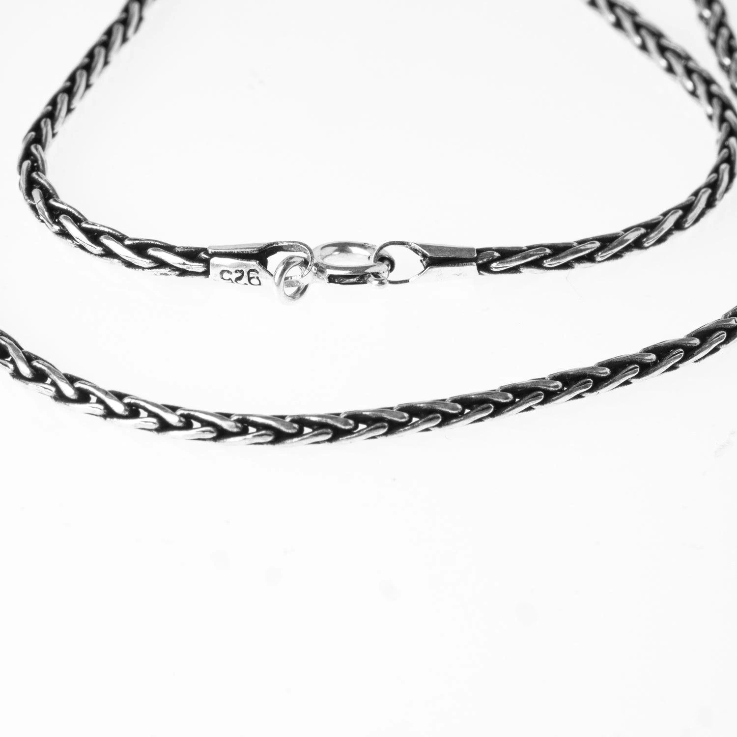 Sterling Silver Spiga Chain With Ring Clasp | Intricate And Durable Design 2 Sterling Silver Spiga Chain With Ring Clasp | Intricate And Durable Design - Image 2