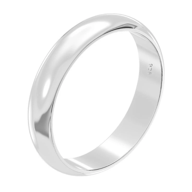 Sterling Silver Wedding Band Ring - Classic Polished Unisex Design | Size N, O & P 1 Sterling Silver Wedding Band Ring - Classic Polished Unisex Design | Size N, O & P