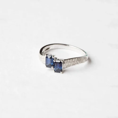 18ct White Gold Diamond & Blue Sapphire Dress Ring ZHF03069R -Shiny Jewelry Hub ZHF03069R 2 scaled