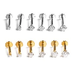 18ct Gold Diamond Screw Back Nose Stud (0.01ct - 0.10ct)