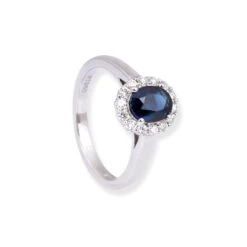 Platinum Diamond & Blue Sapphire Ring LR-7024 -Shiny Jewelry Hub platinum diamond blue sapphire ring