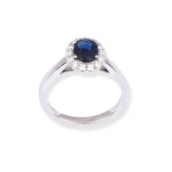 Platinum Diamond & Blue Sapphire Ring LR-7024 -Shiny Jewelry Hub platinum diamond blue sapphire ring 2