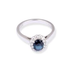 Platinum Diamond & Blue Sapphire Ring LR-7024 -Shiny Jewelry Hub platinum diamond blue sapphire ring 3