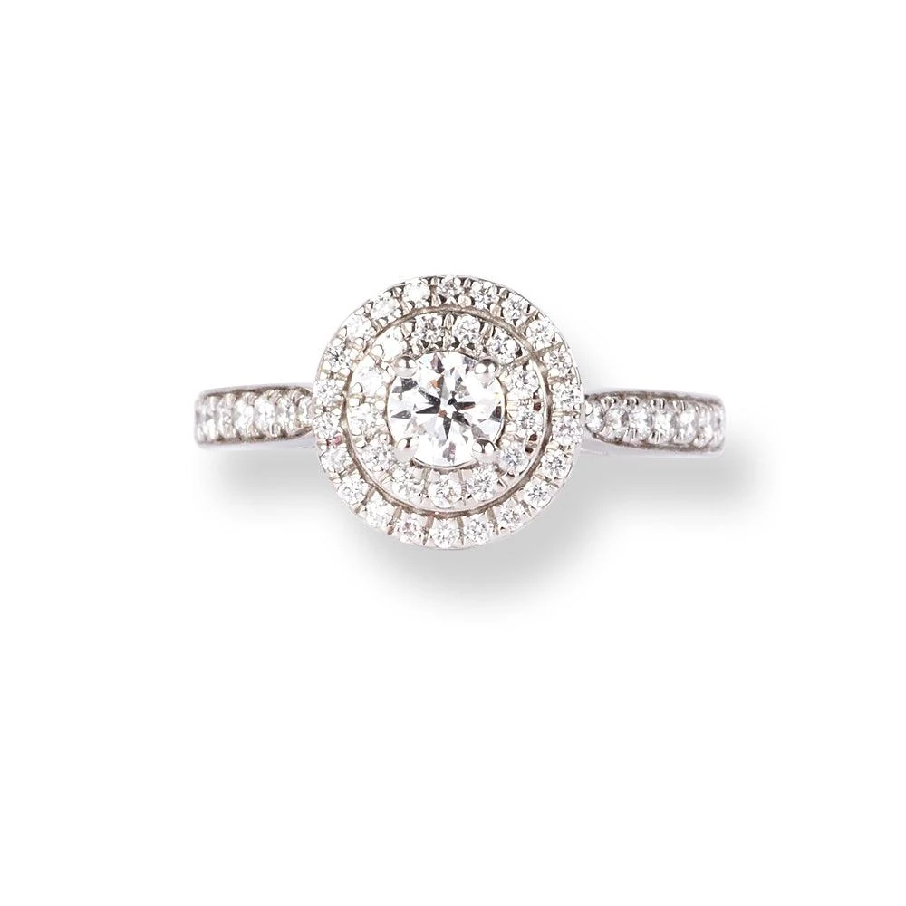 Platinum Diamond Engagement Ring & Wedding Band Set LR-6642 3 Platinum Diamond Engagement Ring & Wedding Band Set LR-6642 - Image 3