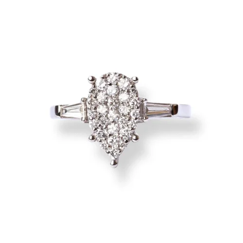 Platinum Diamond Ring In Cluster Design LR-6724