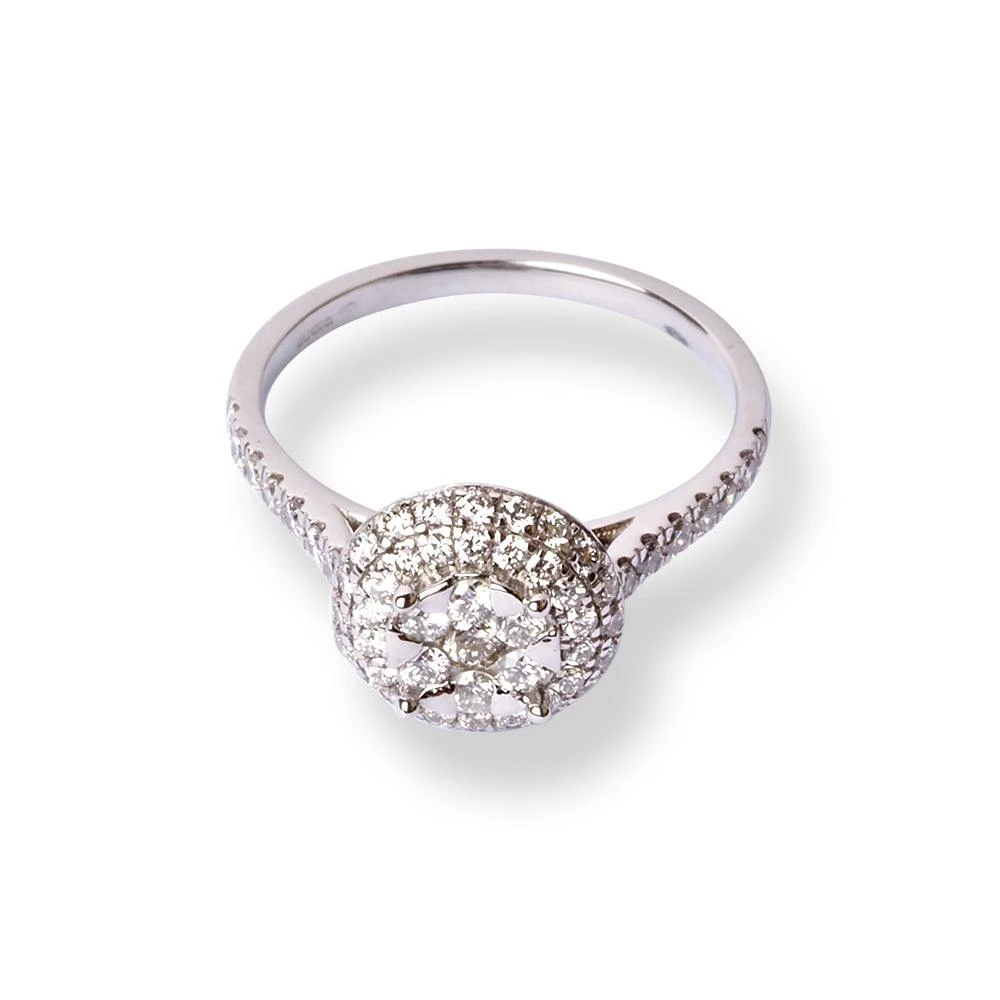 Platinum Diamond Ring With Cluster Design LR-6722 2 Platinum Diamond Ring With Cluster Design LR-6722 - Image 2
