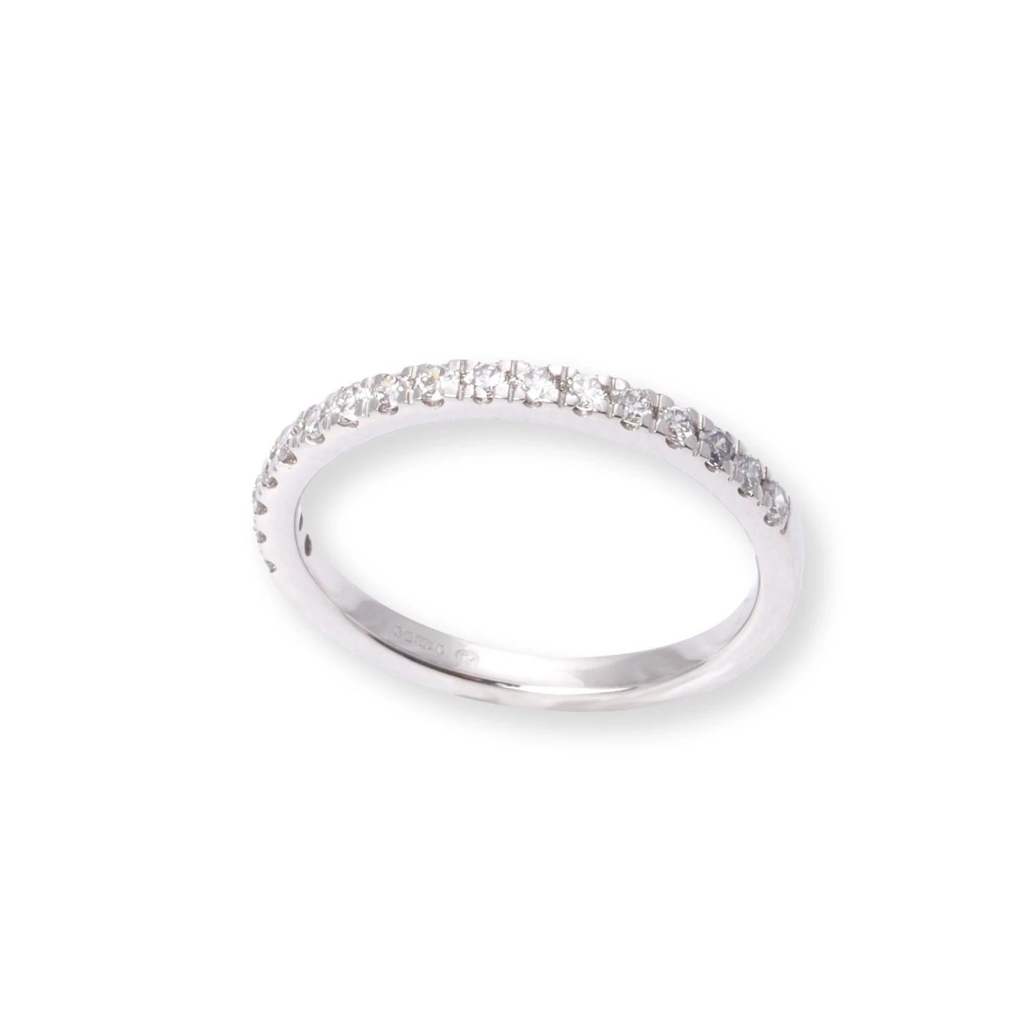 Platinum Half Eternity Diamond Ring LR-6701 4 Platinum Half Eternity Diamond Ring LR-6701 - Image 4