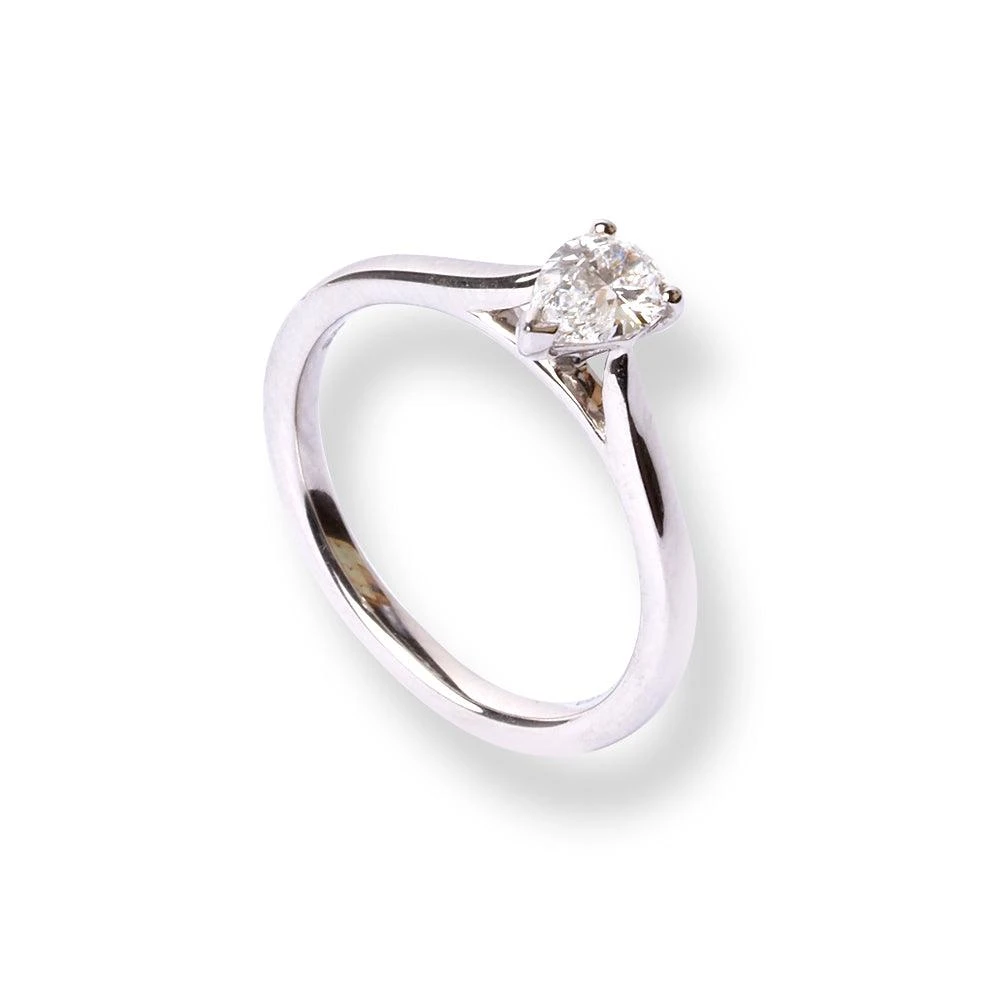 Platinum Pear Shaped Solitaire Diamond Ring LR-7342 5 Platinum Pear Shaped Solitaire Diamond Ring LR-7342 - Image 5