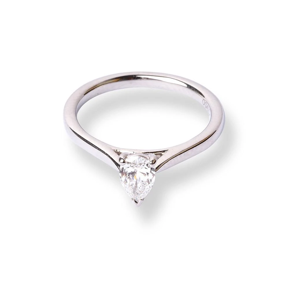 Platinum Pear Shaped Solitaire Diamond Ring LR-7342 2 Platinum Pear Shaped Solitaire Diamond Ring LR-7342 - Image 2