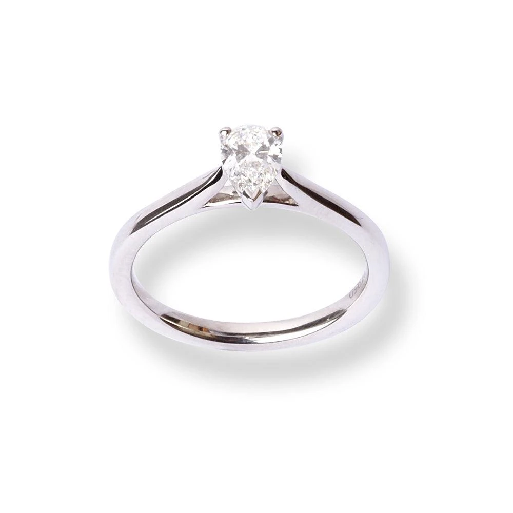 Platinum Pear Shaped Solitaire Diamond Ring LR-7342 3 Platinum Pear Shaped Solitaire Diamond Ring LR-7342 - Image 3