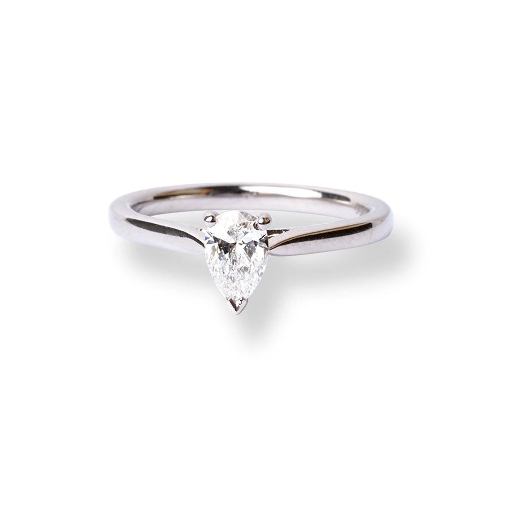 Platinum Pear Shaped Solitaire Diamond Ring LR-7342 1 Platinum Pear Shaped Solitaire Diamond Ring LR-7342