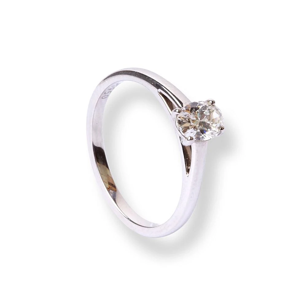 Platinum Solitaire Oval Brilliant Diamond Engagement Ring LR-6720 5 Platinum Solitaire Oval Brilliant Diamond Engagement Ring LR-6720 - Image 5