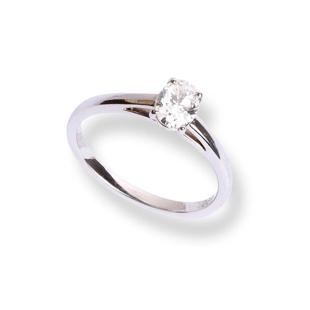 Platinum Solitaire Oval Brilliant Diamond Engagement Ring LR-6720 4 Platinum Solitaire Oval Brilliant Diamond Engagement Ring LR-6720 - Image 4