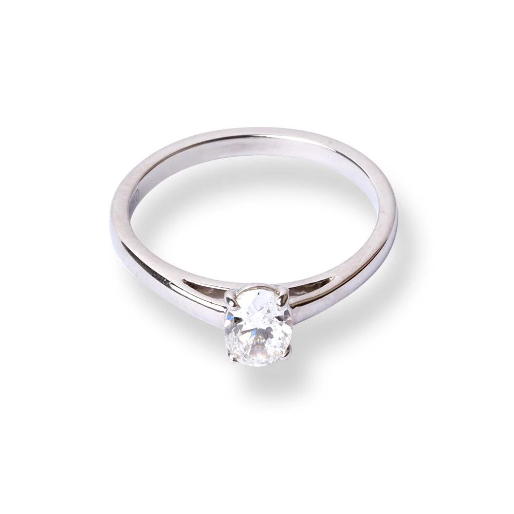 Platinum Solitaire Oval Brilliant Diamond Engagement Ring LR-6720 2 Platinum Solitaire Oval Brilliant Diamond Engagement Ring LR-6720 - Image 2