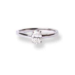 Platinum Solitaire Oval Brilliant Diamond Engagement Ring LR-6720