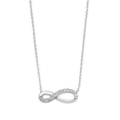Sterling Silver Cubic Zirconia Infinity Necklace SN221A 1 Sterling Silver Cubic Zirconia Infinity Necklace SN221A