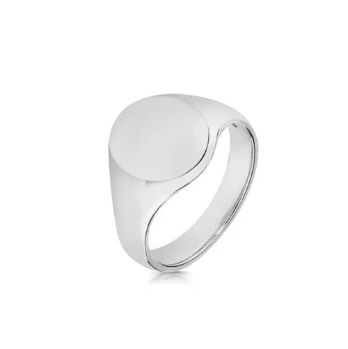Britannia Silver Oval Signet Ring - Hallmarked Classic Design | Size P & R